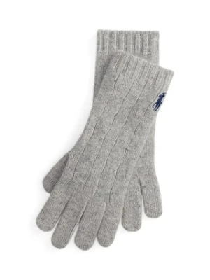 Polo Ralph Lauren rękawiczki wełniane damskie kolor szary 455981440