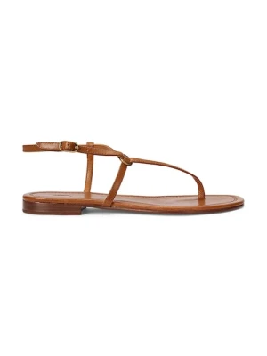 Polo Ralph Lauren sandały skórzane Plo Rng Br Sandal damskie kolor brązowy 818932586001