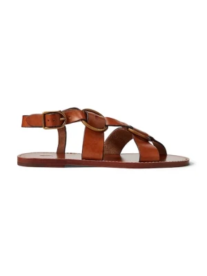Polo Ralph Lauren sandały skórzane Plo Rng Sandal damskie kolor brązowy 818923266001