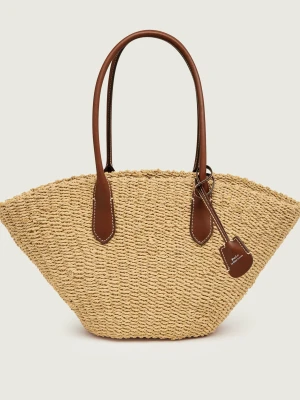 POLO RALPH LAUREN Shopperka Bellport | z dodatkiem skóry beżowy