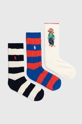 Polo Ralph Lauren skarpetki 3-pack damskie kolor beżowy 455950827