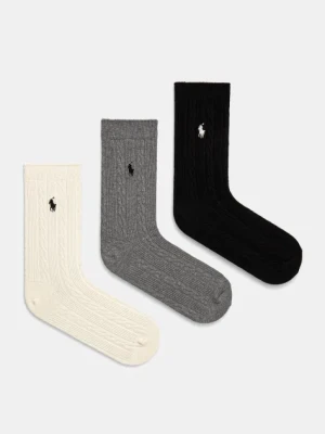 Polo Ralph Lauren skarpetki 3-pack damskie kolor czarny 455955242