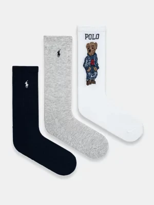 Polo Ralph Lauren skarpetki 3-pack damskie kolor granatowy 455882850