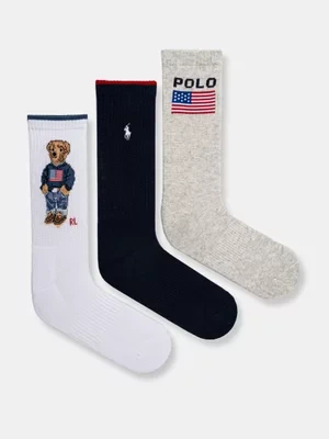 Polo Ralph Lauren skarpetki 3-pack damskie kolor granatowy 455968680