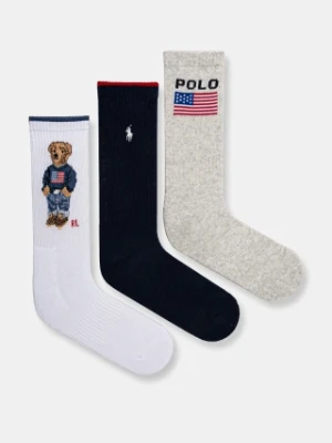 Polo Ralph Lauren skarpetki 3-pack damskie kolor granatowy 455968680