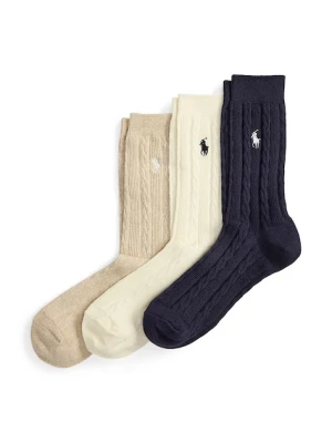 Polo Ralph Lauren skarpetki 3-pack damskie kolor granatowy