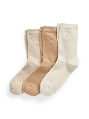 Polo Ralph Lauren skarpetki 3-pack kolor beżowy 455770345