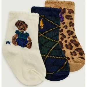 POLO RALPH LAUREN Skarpety 3-pack FALL BABY GIRL BEAR