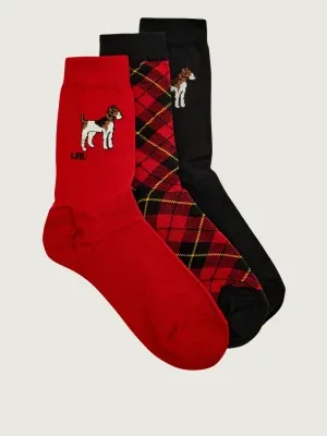 POLO RALPH LAUREN Skarpety 3-pack FOXHOUND & PLAID CREW
