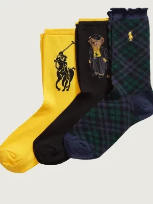 POLO RALPH LAUREN Skarpety 3-pack HOLD BR GTBX-CREW
