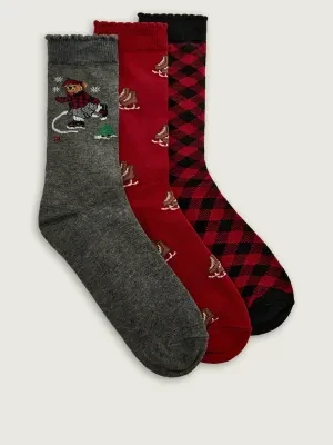 POLO RALPH LAUREN Skarpety 3-pack HOLD ICE SKATER BEAR