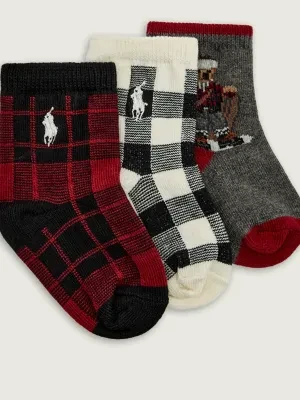 POLO RALPH LAUREN Skarpety 3-pack HOLIDAY SLED BEAR