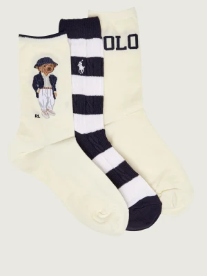 POLO RALPH LAUREN Skarpety 3-pack kremowy