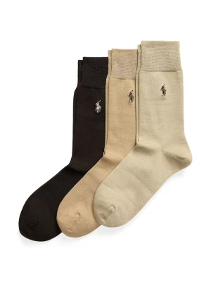 Polo Ralph Lauren skarpety męskie 3-pack brązowy