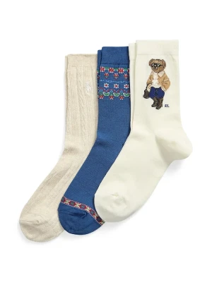 Polo Ralph Lauren skarpety sportowe damskie 3-pack beżowy