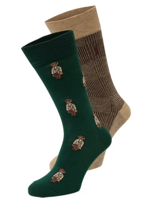 Polo Ralph Lauren Skarpety w 2-paku Mężczyźni zielony|beżowy wzorzysty,
