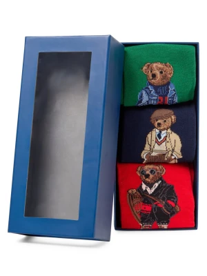 Polo Ralph Lauren Skarpety w 3-paku Mężczyźni zielony|czerwony|niebieski|wielokolorowy jednolity,