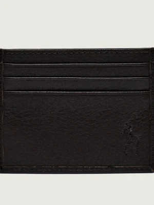 POLO RALPH LAUREN Skórzane etui na karty brązowy