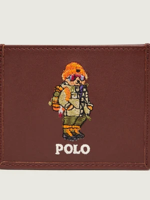 POLO RALPH LAUREN Skórzane etui na karty brązowy