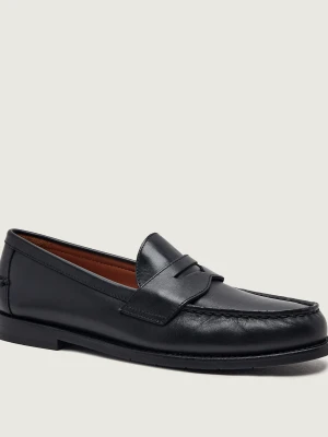 POLO RALPH LAUREN Skórzane loafersy ALSTON PENNY czarny