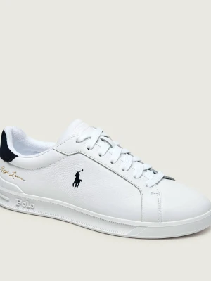 POLO RALPH LAUREN Skórzane sneakersy Heritage Court | zamsz biały