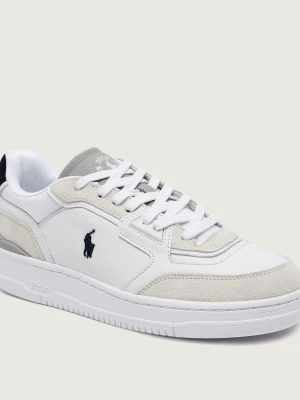 POLO RALPH LAUREN Skórzane sneakersy Open Master | zamsz biały
