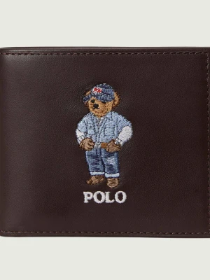 POLO RALPH LAUREN Skórzany portfel brązowy