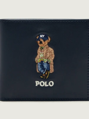 POLO RALPH LAUREN Skórzany portfel granatowy