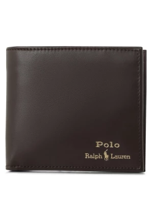 Polo Ralph Lauren Skórzany portfel męski Mężczyźni skóra brązowy jednolity,