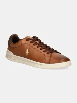 Polo Ralph Lauren sneakersy skórzane Hrt Ct II kolor brązowy 809892556001