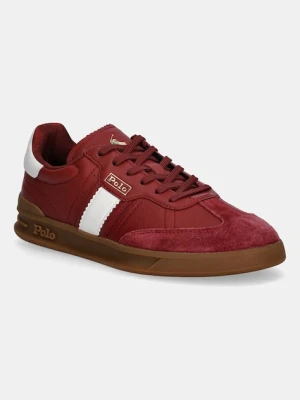 Polo Ralph Lauren sneakersy skórzane Htr Aera damskie kolor czerwony 804956688005