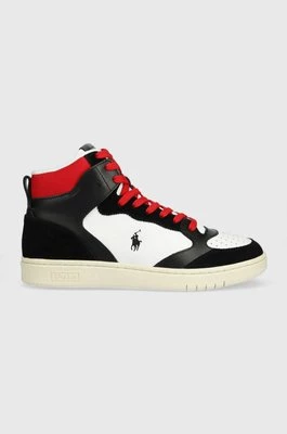 Polo Ralph Lauren sneakersy skórzane Polo Crt Hgh kolor czarny 809892297001