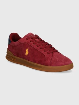 Polo Ralph Lauren sneakersy zamszowe Hrt Crt II kolor bordowy 809940313003