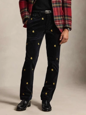 POLO RALPH LAUREN Spodnie chino Bedfort | Straight fit | sztruks czarny