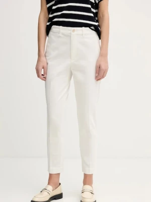 Polo Ralph Lauren spodnie damskie kolor biały szerokie high waist 211A96672