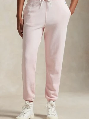Polo Ralph Lauren spodnie dresowe bawełniane kolor różowy gładkie 211935585