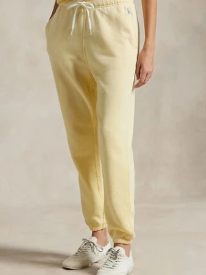 Polo Ralph Lauren spodnie dresowe bawełniane kolor żółty gładkie 211935585