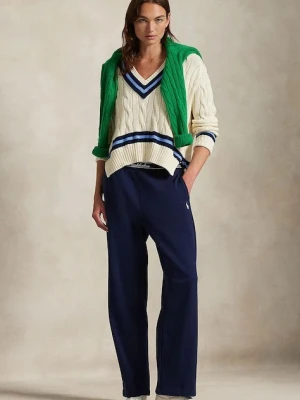 Polo Ralph Lauren spodnie dresowe damskie kolor granatowy gładkie 211970427
