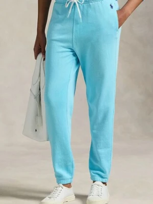 Polo Ralph Lauren spodnie dresowe damskie kolor turkusowy gładkie 211971694