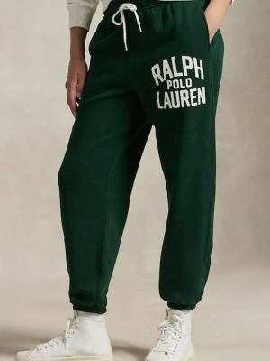 Polo Ralph Lauren spodnie dresowe damskie kolor zielony z nadrukiem 211971758