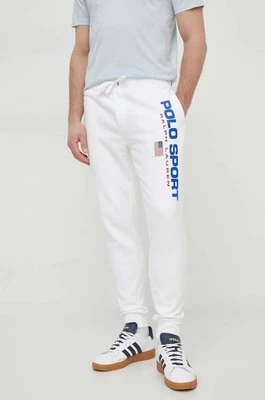 Polo Ralph Lauren spodnie dresowe kolor biały z nadrukiem 710835768