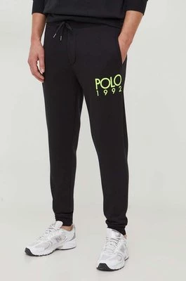 Polo Ralph Lauren spodnie dresowe kolor czarny z nadrukiem