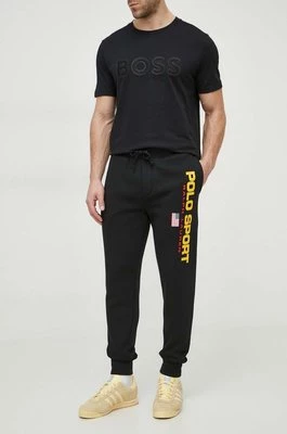 Polo Ralph Lauren spodnie dresowe kolor czarny z nadrukiem 710835768