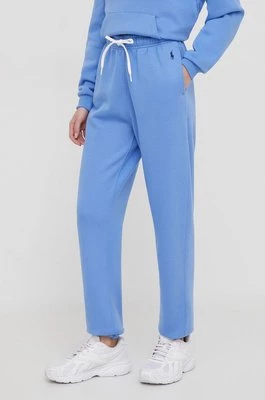 Polo Ralph Lauren spodnie dresowe kolor niebieski gładkie