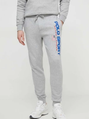 Polo Ralph Lauren spodnie dresowe kolor szary z nadrukiem 710835768
