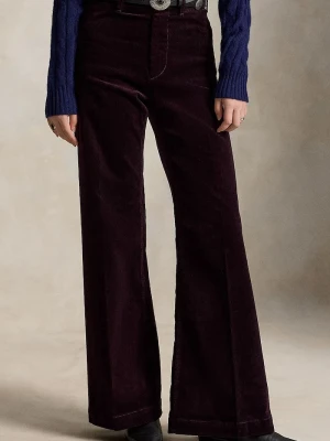 Polo Ralph Lauren spodnie flare damskie z bawełną fioletowy