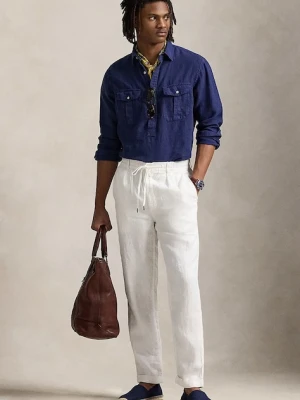 Polo Ralph Lauren spodnie lniane biały