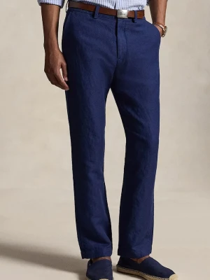 Polo Ralph Lauren spodnie męskie z lnem granatowy