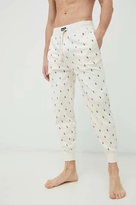 Polo Ralph Lauren spodnie piżamowe bawełniane kolor beżowy wzorzysta