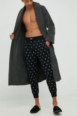 Polo Ralph Lauren spodnie piżamowe bawełniane kolor czarny wzorzysta